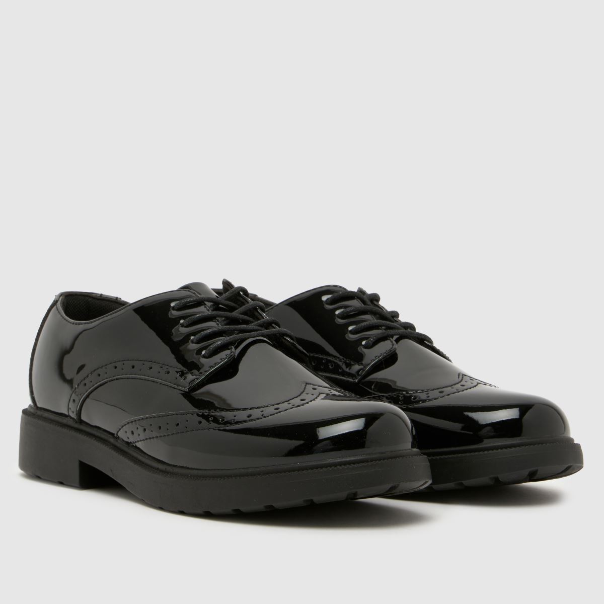 schuh Locket Brogue Lace Up Girls Youth in Black schuh Locket Brogue Lace Up 1