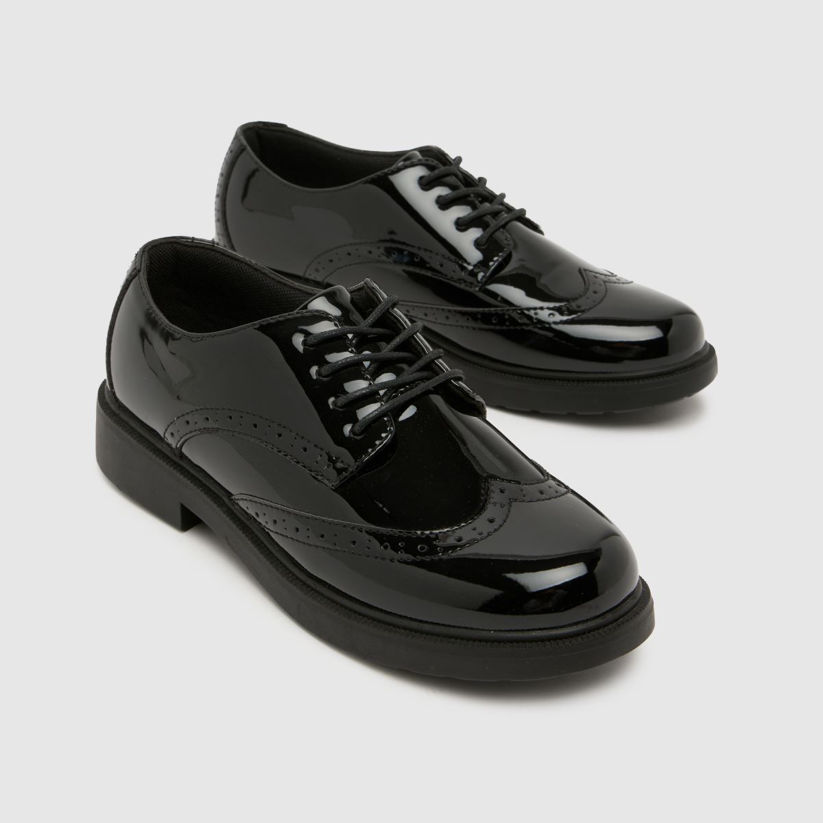 schuh Locket Brogue Lace Up Girls Youth in Black schuh Locket Brogue Lace Up 4