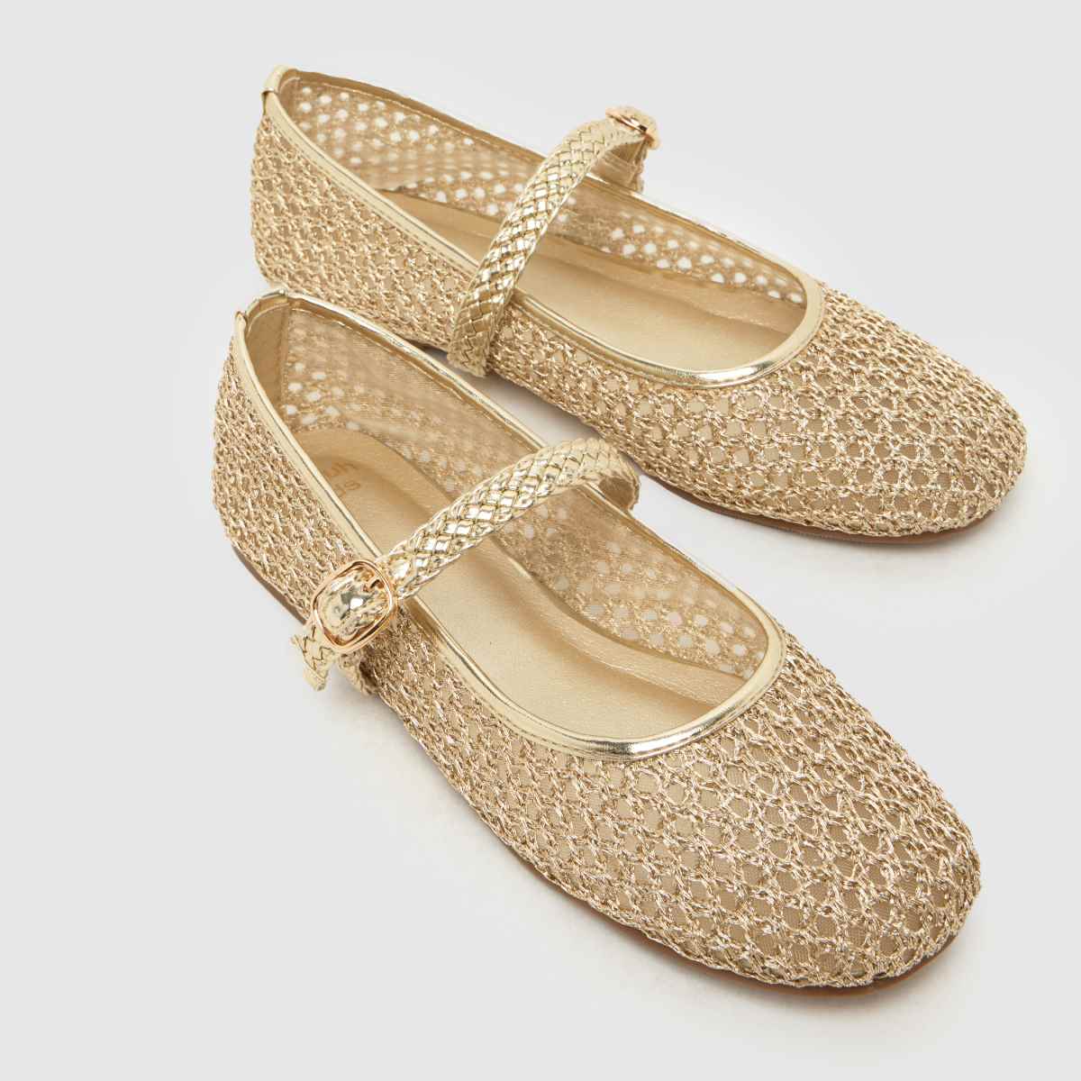 schuh Loveable Woven Ballerina Girls Youth in Gold schuh Loveable Woven Ballerina 4
