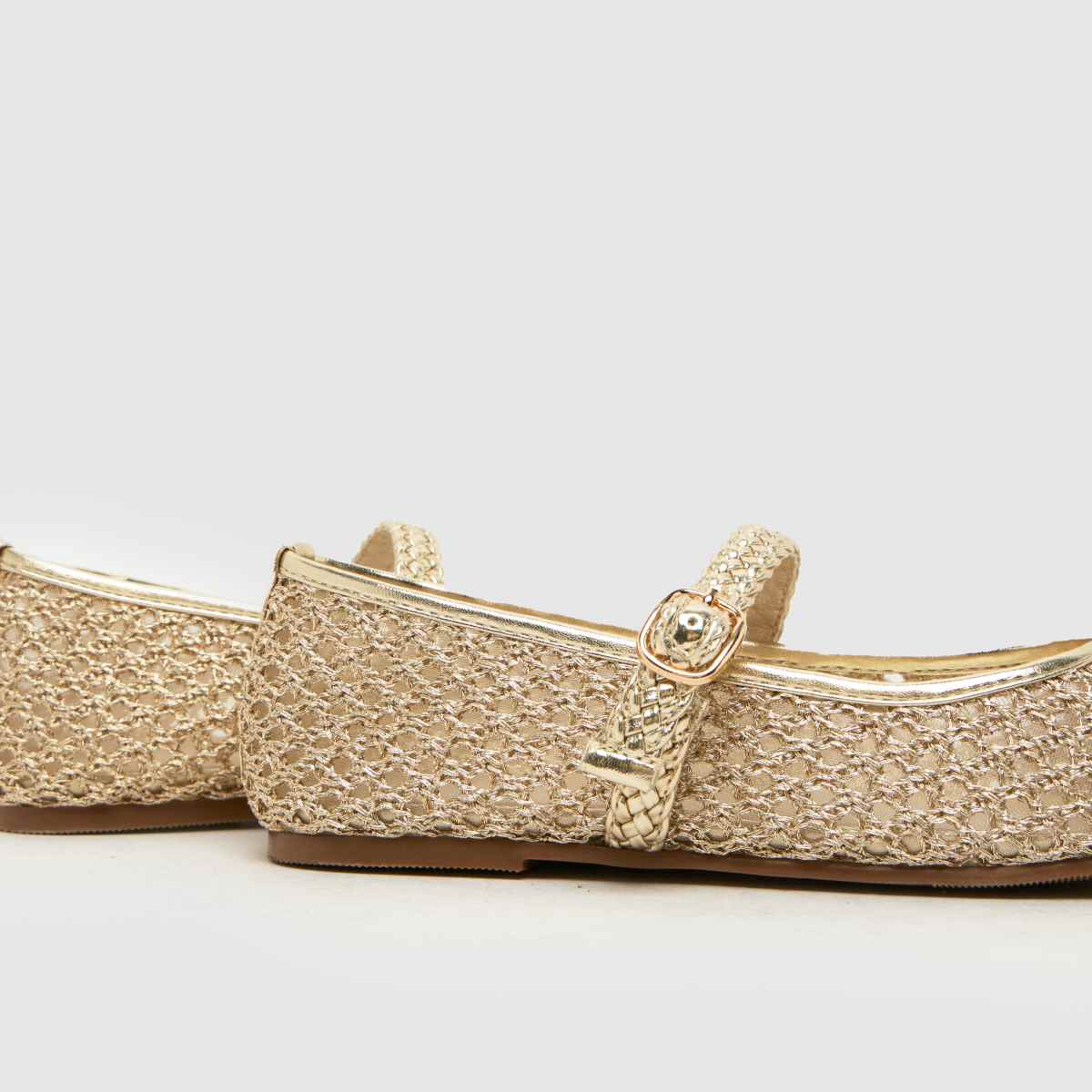 schuh Loveable Woven Ballerina Girls Youth in Gold schuh Loveable Woven Ballerina 7