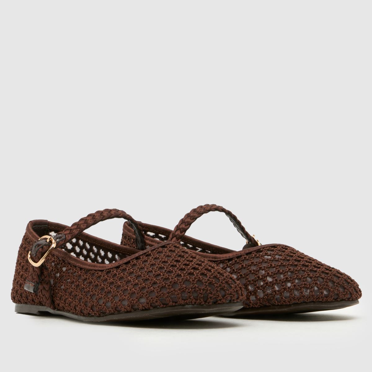 schuh Loveable Woven Ballerina Girls Youth in Brown schuh Loveable Woven Ballerina 1