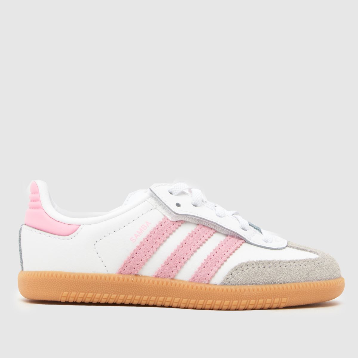 adidas White & Pink Samba OG Girls Toddler Trainers, Size: 9 (EU 26½)