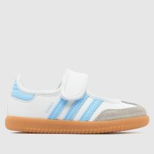 adidas Samba Jane Girls Toddler in White & Pl Blue adidas Samba Jane,1 of 4