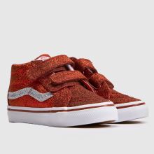 Vans Sk8-Mid 2v Girls Toddler in Red Vans Sk8-Mid 2v,2 of 4