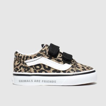 vans brown & black old skool v trainers toddler vans brown & black old skool v trainers toddler