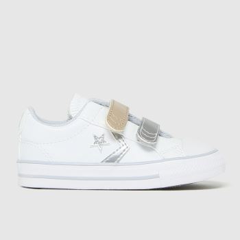 Converse white & silver star player 2v lo trainers toddler Converse white & silver star player 2v lo trainers toddler