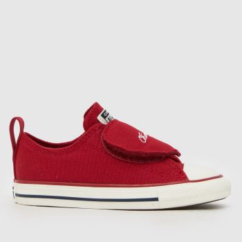 Converse Red Chucks in Love All Star Lo 1V Girls Toddler