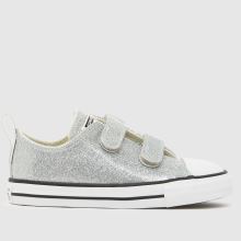 Converse All Star Lo 2V Glitter Girls Toddler in Silver Converse All Star Lo 2V Glitter,1 of 4