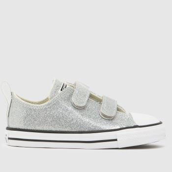 Converse Silver All Star Lo 2V Glitter Girls Toddler