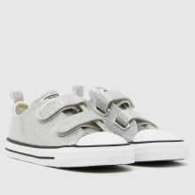 Converse All Star Lo 2V Glitter Girls Toddler in Silver Converse All Star Lo 2V Glitter,2 of 4