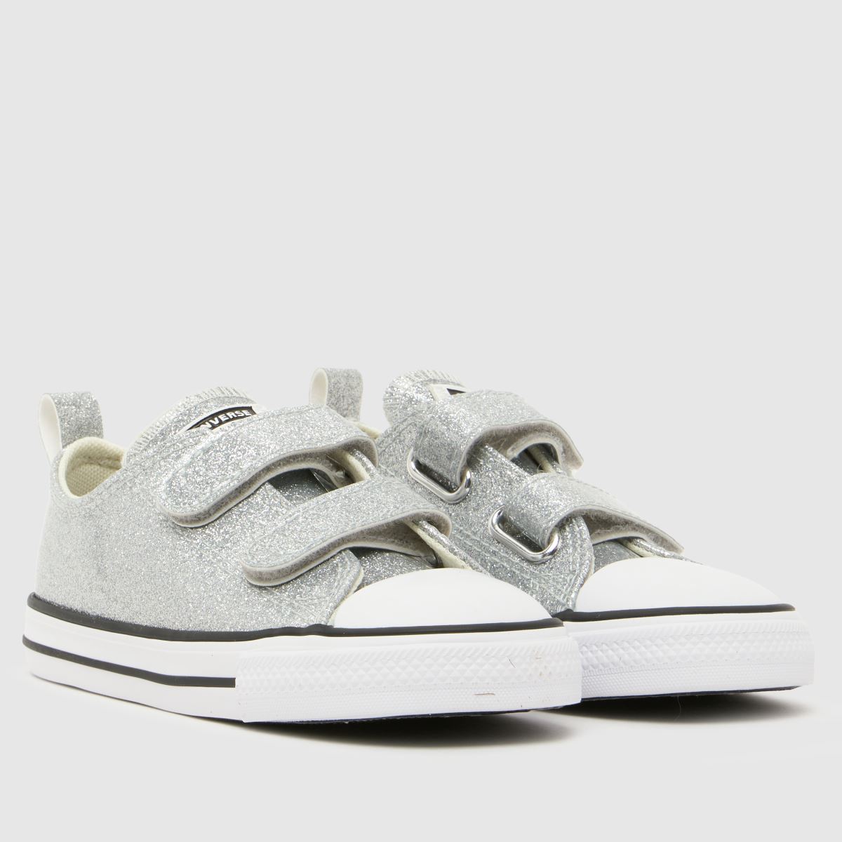Converse All Star Lo 2V Glitter Girls Toddler in Silver Converse All Star Lo 2V Glitter 1