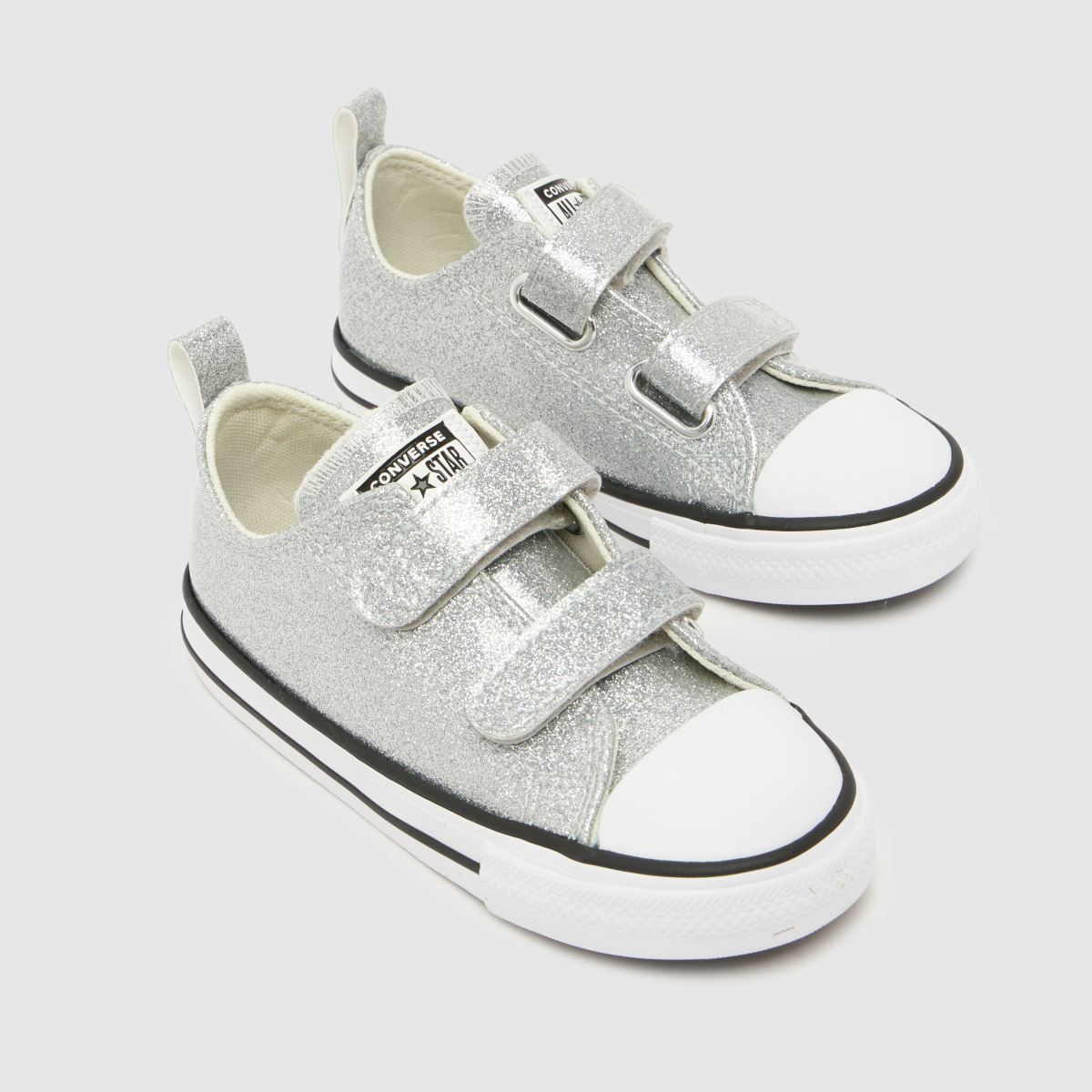 Converse All Star Lo 2V Glitter Girls Toddler in Silver Converse All Star Lo 2V Glitter 4