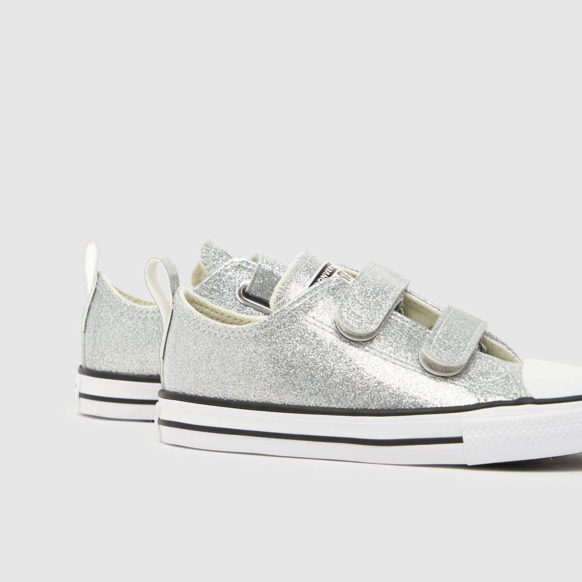 Converse All Star Lo 2V Glitter Girls Toddler in Silver Converse All Star Lo 2V Glitter 7