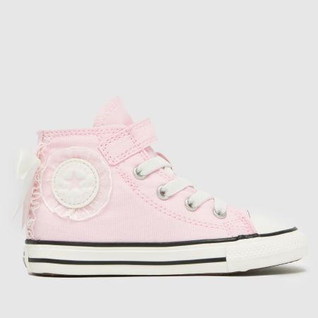 Kids Girls Toddler White & Purple Converse All Star Hi 1v Trainers