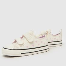 Converse Chucks in Love All Star 2V Girls Toddler in Off-White Multi Converse Chucks in Love All Star 2V,4 of 4
