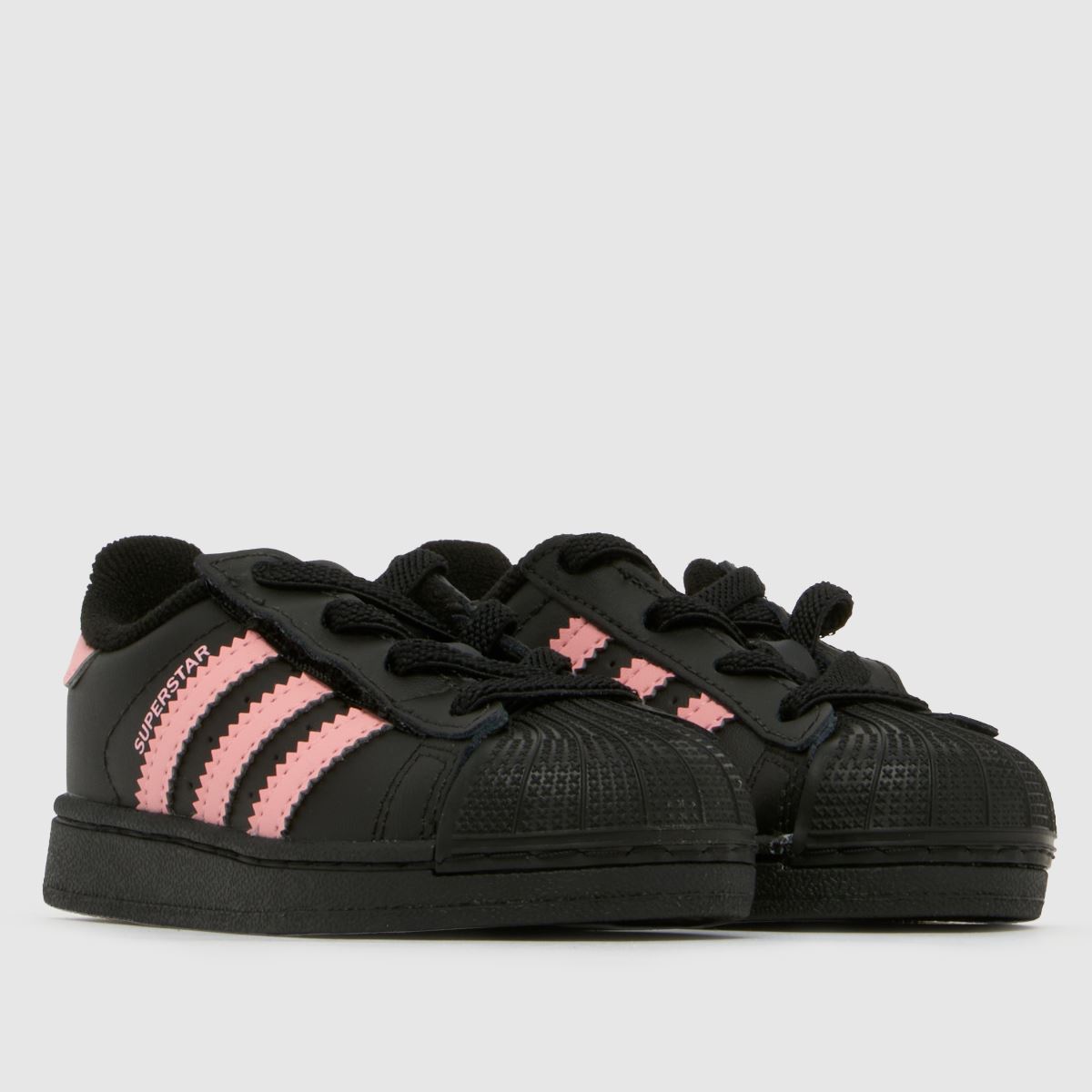 adidas Superstar II Girls Toddler in Black & pink adidas Superstar II 1