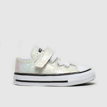 Converse white & pl blue all star 1v lo glitter trainers toddler Converse white & pl blue all star 1v lo glitter trainers toddler