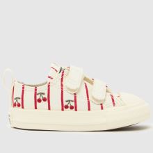 Converse All Star Lo 2V Girls Toddler in White & Red Converse All Star Lo 2V,1 of 4
