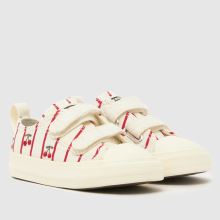 Converse All Star Lo 2V Girls Toddler in White & Red Converse All Star Lo 2V,2 of 4
