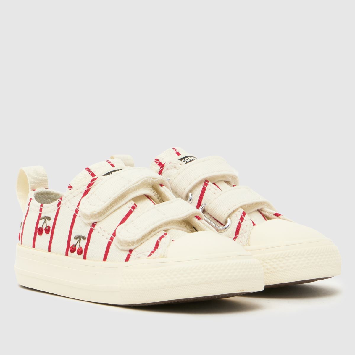 Converse All Star Lo 2V Girls Toddler in White & Red Converse All Star Lo 2V 1