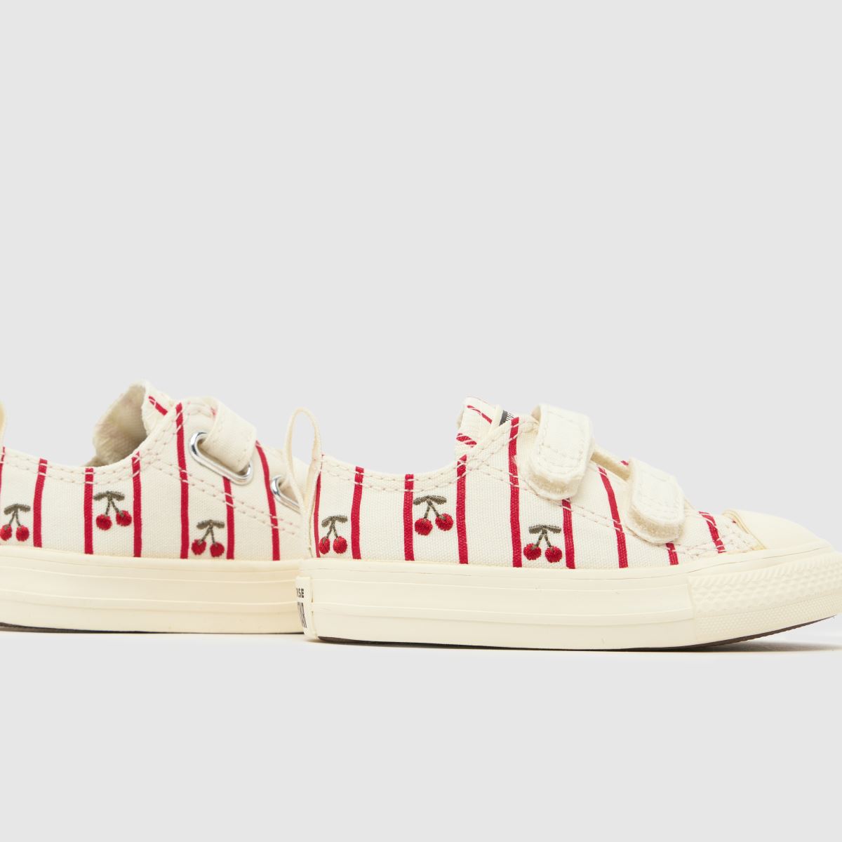 Converse All Star Lo 2V Girls Toddler in White & Red Converse All Star Lo 2V 7