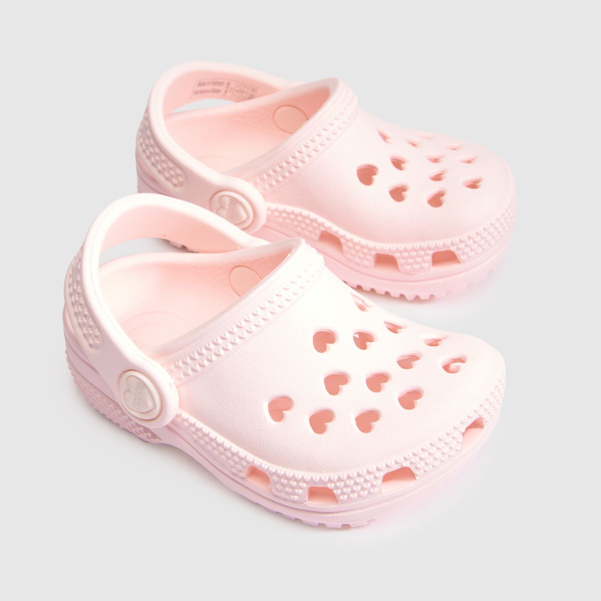 Crocs Classic Hearts Cut Out Clog Girls Toddler in Pale Pink Crocs Classic Hearts Cut Out Clog 4