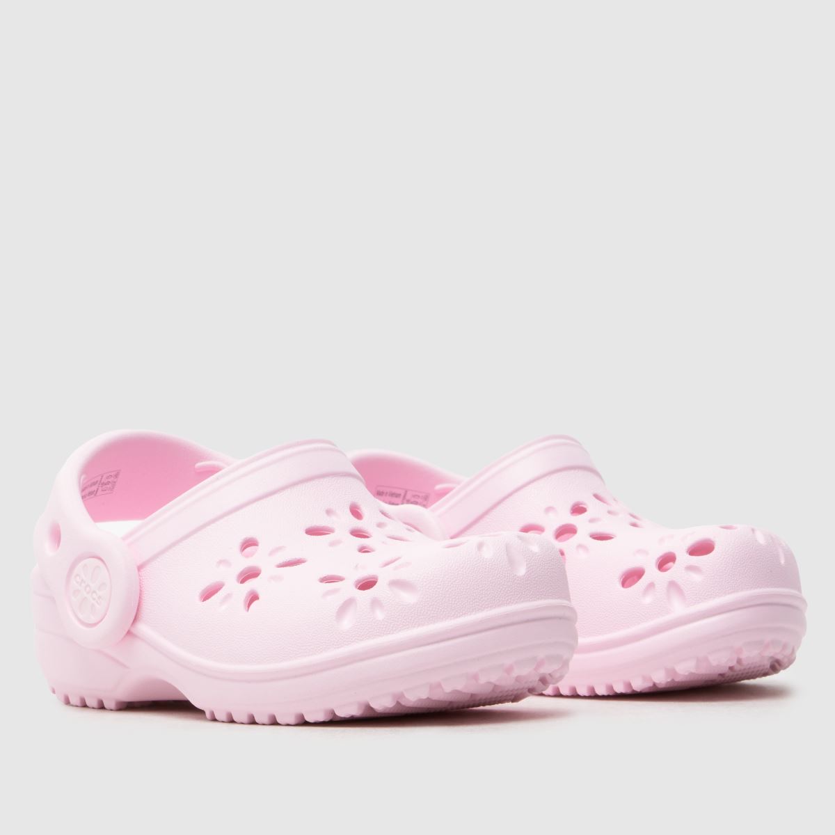 Crocs Classic Floral Cut Out Clog Girls Toddler in Pale Pink Crocs Classic Floral Cut Out Clog 1