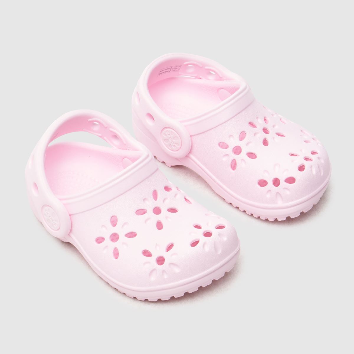 Crocs Classic Floral Cut Out Clog Girls Toddler in Pale Pink Crocs Classic Floral Cut Out Clog 4