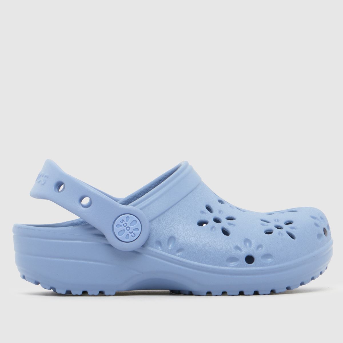 Crocs Blue Classic Floral Cut Out Clog Girls Toddler Sandals