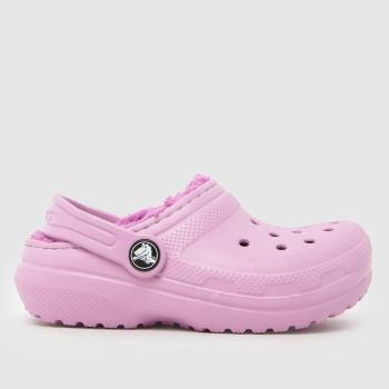 Crocs Pink Classic Lined Clog Girls Toddler