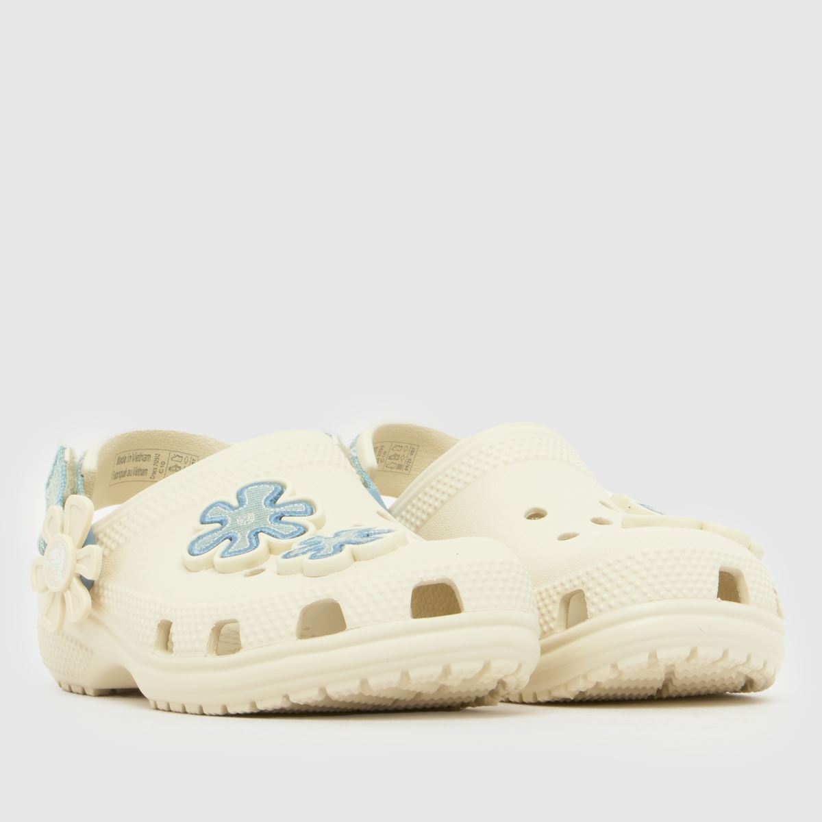 Crocs Classic Flower Clog Girls Toddler in White & Blue Crocs Classic Flower Clog 1