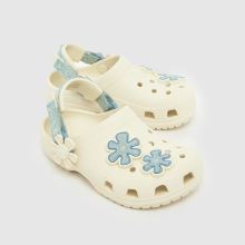 Crocs Classic Flower Clog Girls Toddler in White & Blue Crocs Classic Flower Clog,4 of 4