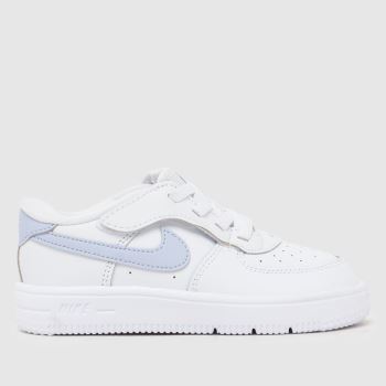 Nike White & Purple Force 1 Low EasyOn Girls Toddler