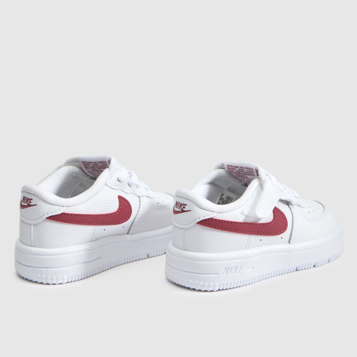 Nike Force 1 Low EasyOn Girls Toddler in White & Burgundy Nike Force 1 Low EasyOn 7