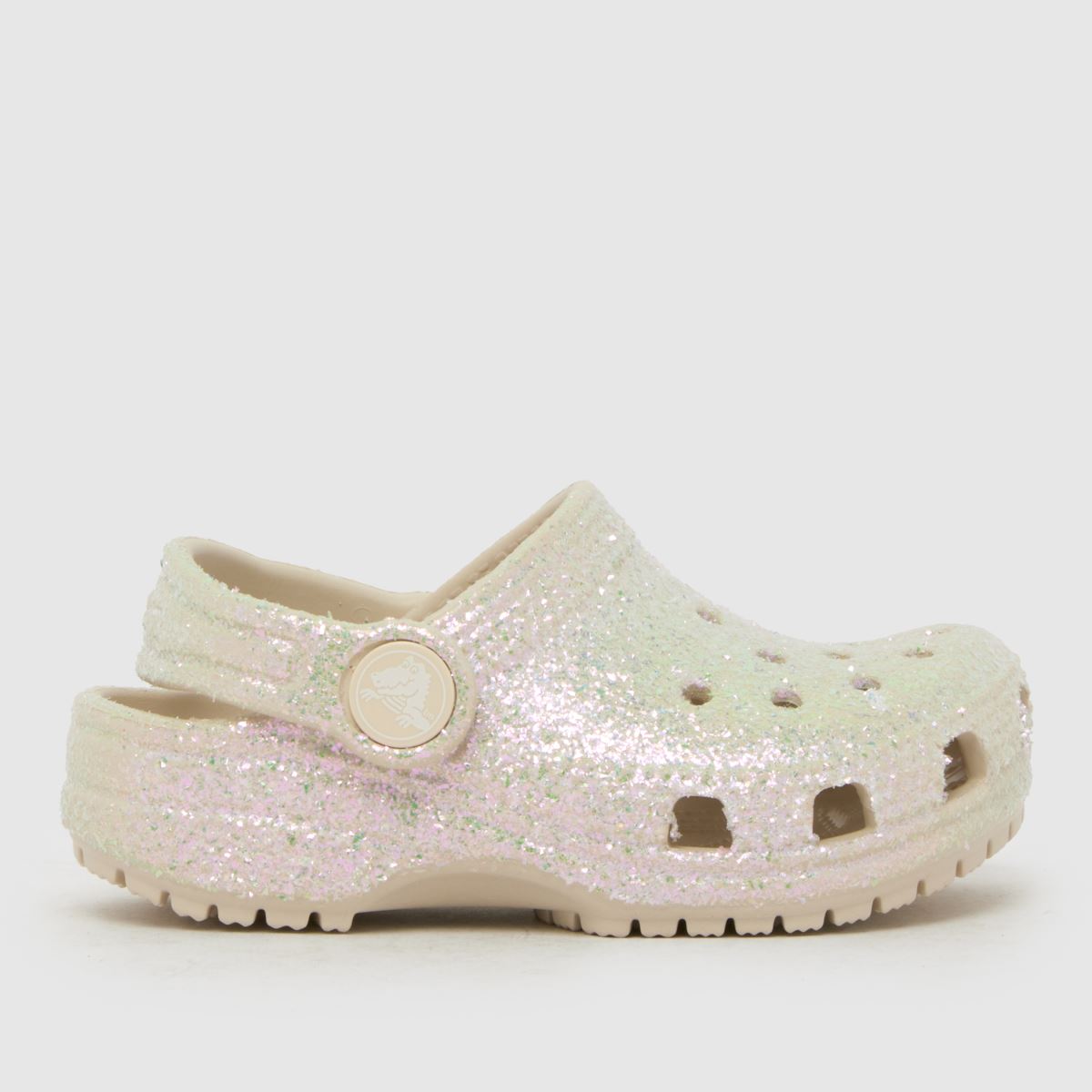 Crocs Beige Multi Classic Glitter Clog Girls Toddler Sandals