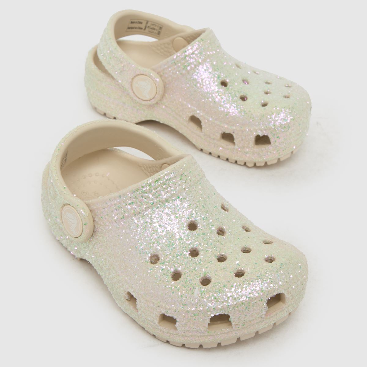 Crocs Classic Glitter Clog Girls Toddler in Beige Multi Crocs Classic Glitter Clog 4