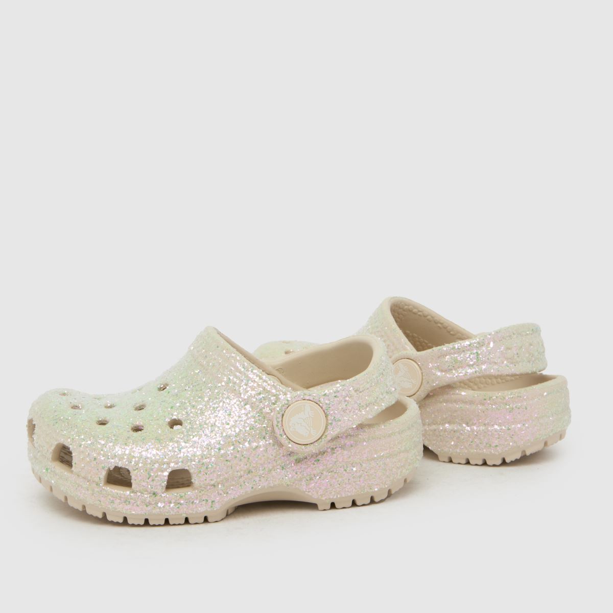 Crocs Classic Glitter Clog Girls Toddler in Beige Multi Crocs Classic Glitter Clog 7
