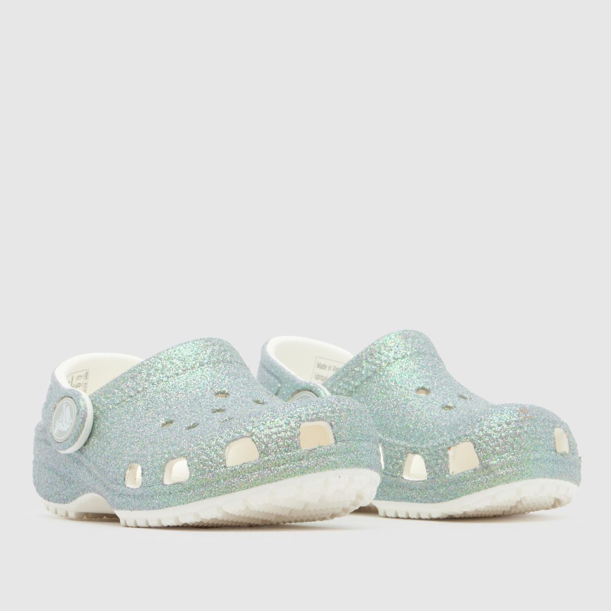 Crocs Classic Glitter Clog Girls Toddler in Silver Crocs Classic Glitter Clog 1