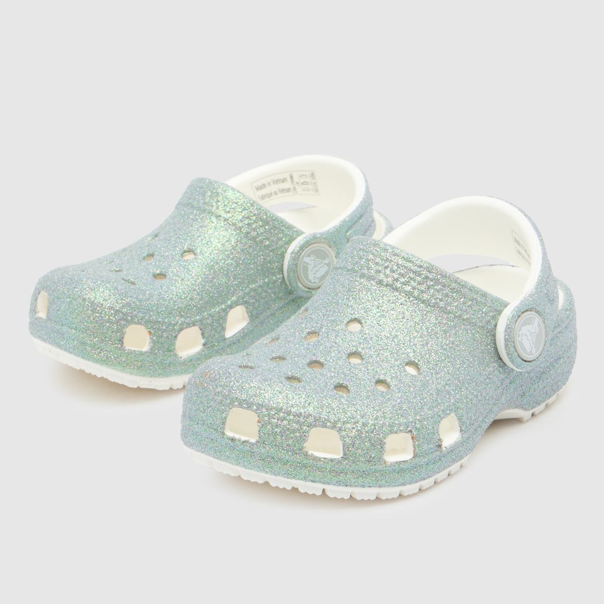 Crocs Classic Glitter Clog Girls Toddler in Silver Crocs Classic Glitter Clog 4