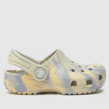 Crocs White & Purple Classic Marble Clog Girls Toddler