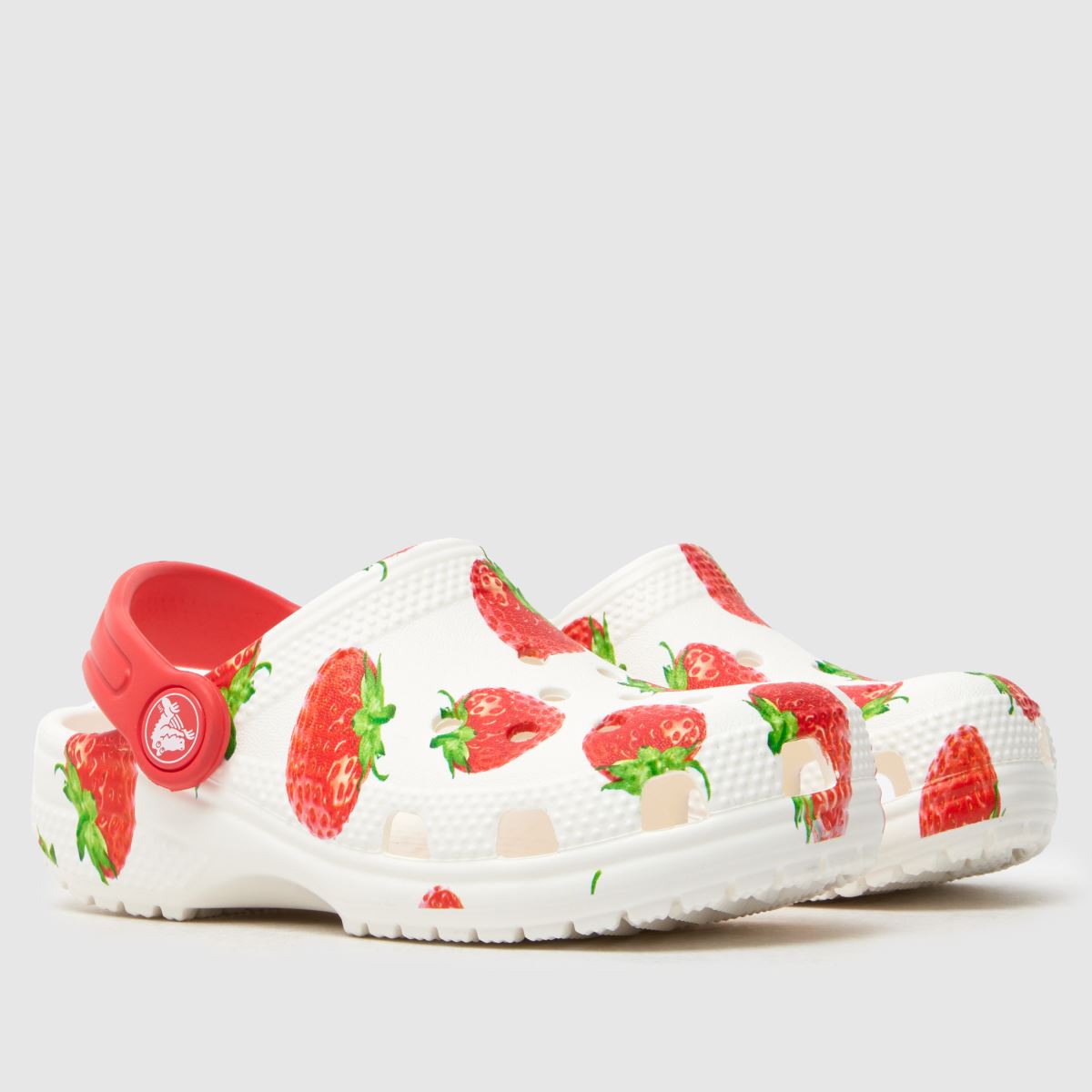 Crocs Classic Fresh Fruit Clog Girls Toddler in White & Red Crocs Classic Fresh Fruit Clog 1