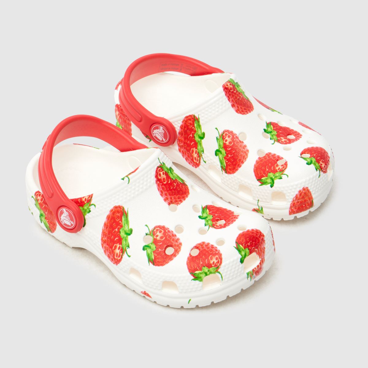 Crocs Classic Fresh Fruit Clog Girls Toddler in White & Red Crocs Classic Fresh Fruit Clog 4