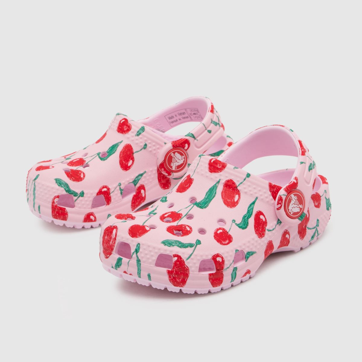 Crocs Classic Cherry Clog Girls Toddler in Pink Multi