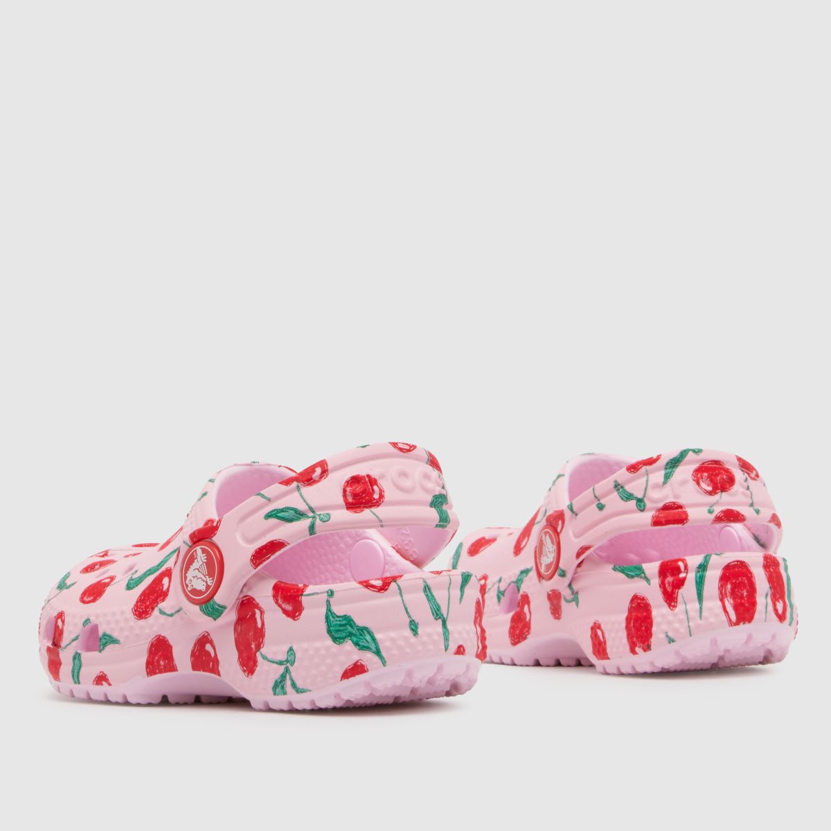 Kids Girls Toddler Pink Multi Crocs Classic Cherry Clog Sandals