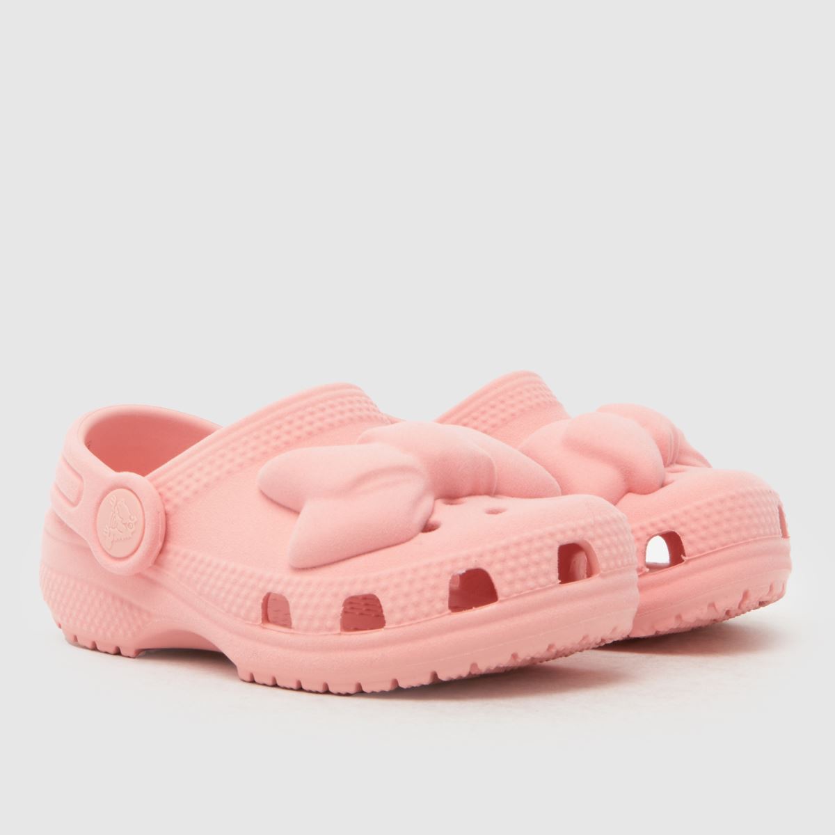 Crocs Classic Velvet Bow Clog Girls Toddler in Pale Pink Crocs Classic Velvet Bow Clog 1