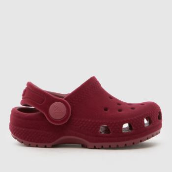 Crocs Burgundy Classic Velvet Clog Girls Toddler