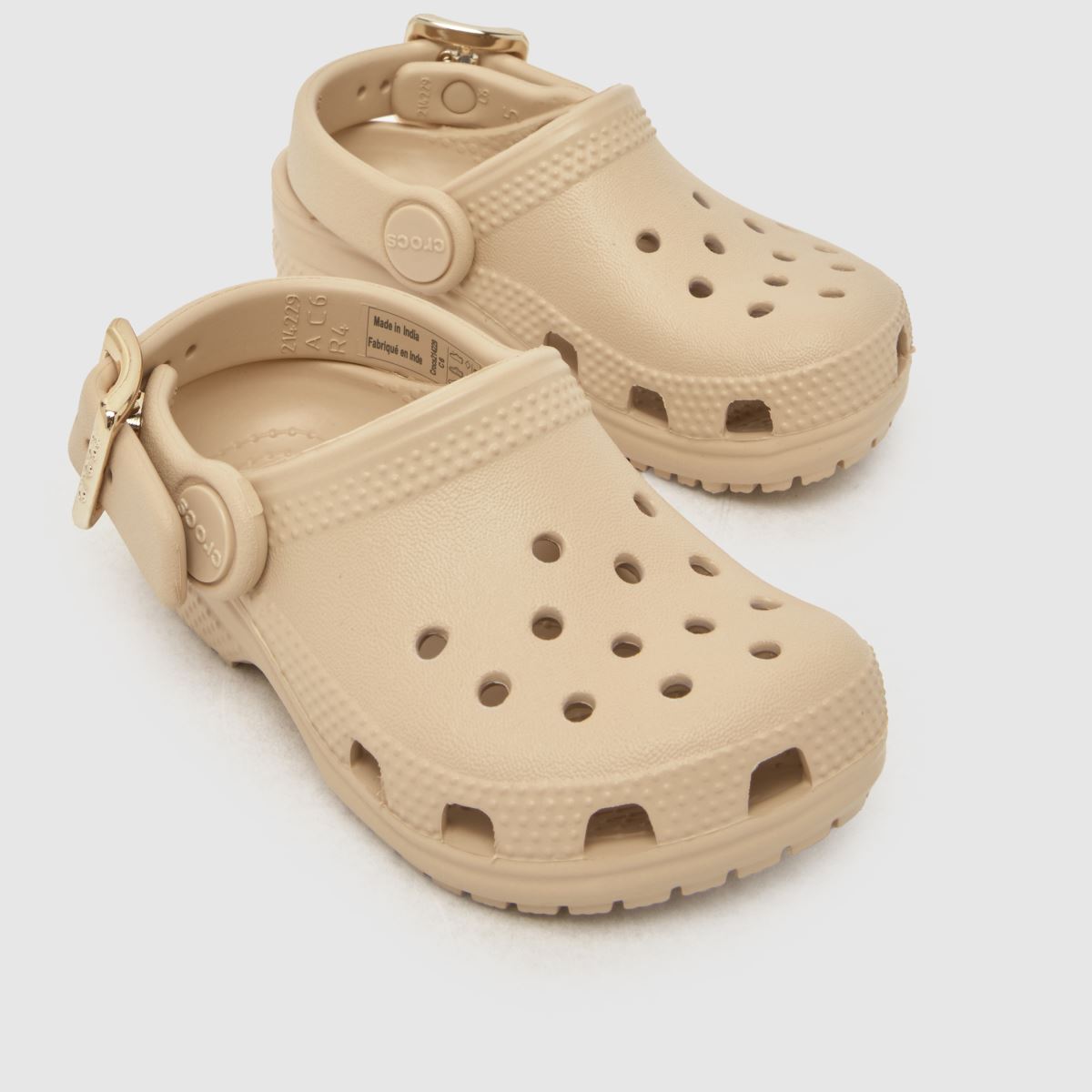 Crocs Classic Metallic Buckle Clog Girls Toddler in Beige Crocs Classic Metallic Buckle Clog 4