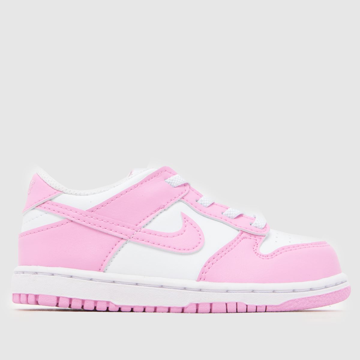 Nike White & Pink Dunk Low Girls Toddler Trainers