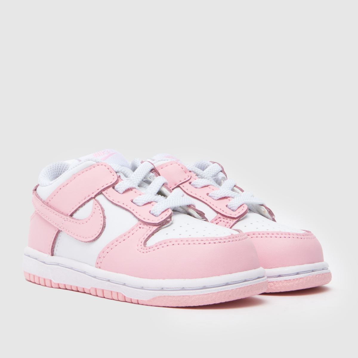 Nike Dunk Low Girls Toddler in White & Pink Nike Dunk Low 1