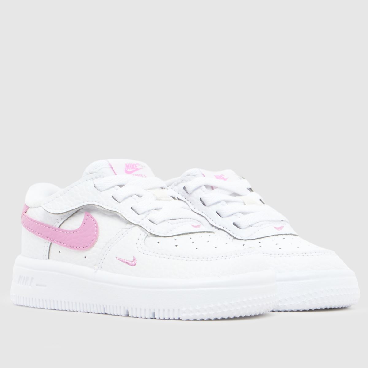 Nike Force 1 Low EasyOn Girls Toddler in White & Purple Nike Force 1 Low EasyOn 1